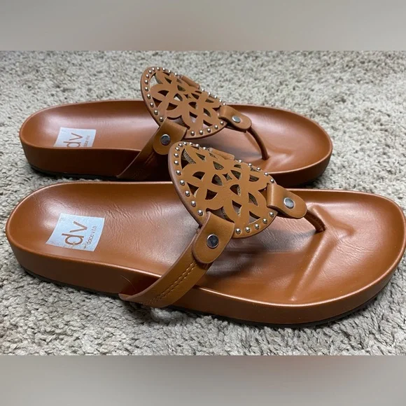 🤎DV by Dolce Vita • brown laser cut slip on sandal • 7 - Picture 2 of 8